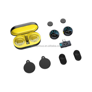 Không dây từ ve áo <span class=keywords><strong>Microphone</strong></span> S3 2.4G Chip Mini Lavalier mic hệ thống nút hút cổ áo với sạc trường hợp Card âm thanh - Product Image 4