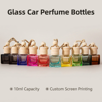 Vente en gros de flacons de parfum pour voiture de 10 ml, flacon vide en verre pour diffuseur d'arômes avec couvercle en bois pour huiles essentielles, assainisseur d'air