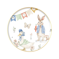DAMAI Joyeuses Pâques – Sets de vaisselle jetables en papier gaufré 6 couleurs, assiettes, gobelets et serviettes à motifs de dessins animés colorés