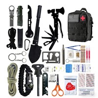 Kit de survie multifonctionnel pour le camping, équipement d'urgence pour la nature sauvage, ensemble d'outils, allume-feu, boussole, sifflet, trousse de sauvetage, modèle