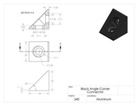V-slot konektor sudut hitam braket sudut 90 derajat untuk Openbuilds CNC Mill Printer 3D bagian DIY