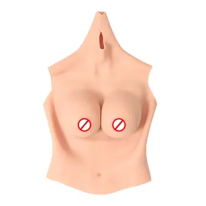 变性扮装女王男女混装硅胶胸甲逼真乳房造型半身假乳房
