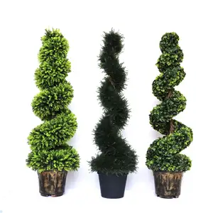 China supplier frame plastic boxwood made wire ball decorative garden type of artificial potted topiary plant