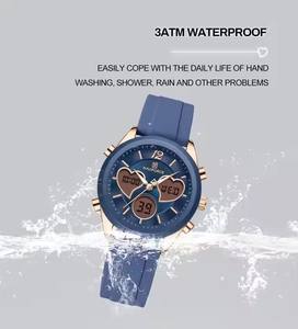 <span class=keywords><strong>Montre</strong></span>-<span class=keywords><strong>bracelet</strong></span> NAVIFORCE pour <span class=keywords><strong>femme</strong></span> avec <span class=keywords><strong>bracelet</strong></span> élégant en silicone, nouveau <span class=keywords><strong>double</strong></span> affichage de l'heure, étanche, style professionnel, <span class=keywords><strong>bracelet</strong></span> ovale 5045 - Product Image 6