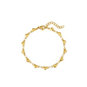 Parures de bijoux tendance en acier inoxydable hypoallergénique plaqué or PVD 14k 18k, anti-ternissement, avec collier et bracelet en forme de cœur pour femme - Product Image 6