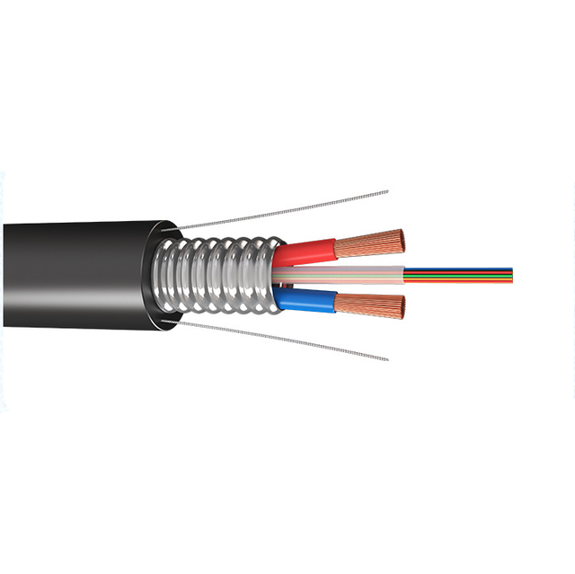 Durable Hybrid Optical Fiber Cable with RVV 1.5mm² Power Wires for Telecom and Electrical Networks