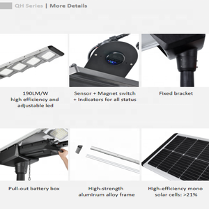 Farola Solar LED Integrada Ajustable Todo en Uno de 60W con Sensor PIR, Batería LiFePO4, IP66 Impermeable, Iluminación para Carreteras, Haz de Luz de 140° - Product Image 5