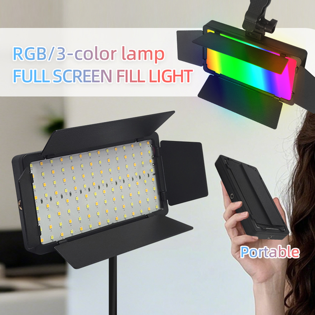 Factory Supply Wholesale Price Professional Studio Lighting Kit with AB-U300 RGB LED Ring Light for Photography YouTube Gaming