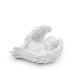 Al por mayor figurita de alas de Ángel de resina adorable niño bonito bebé dormir estatua de querubín - Product Image 1