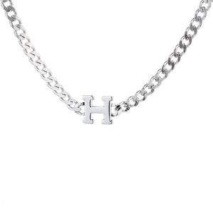 Nuovo Set Gioielli in <span class=keywords><strong>Argento</strong></span> Sterling S925 2026 - Collana e Bracciale con Catena Spessa a Lettera H, Ipoallergenico, Moda Donna, Ingrosso Personalizzato - Product Image 5