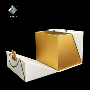 Confezione regalo con cesto magnetico in carta di cartone naturale marrone all'ingrosso - Product Image 3