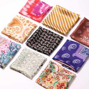 Sciarpa Quadrata Vintage Personalizzata EDGE con Motivo Paisley per Donne, Nera e <span class=keywords><strong>Marrone</strong></span>, Effetto Seta Satinata, per Testa, Collo e Capelli, <span class=keywords><strong>Bandana</strong></span> alla Moda - Product Image 4