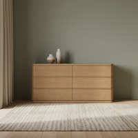 LIGNE Commode en bois massif à 6 tiroirs Style américain Armoire de rangement personnalisée pour chambre à coucher Entrée pour maquillage Vanités Salon