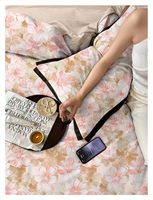 Parure de lit moderne en fibre de Lyocell 4 pièces avec imprimé floral personnalisé, technique de tissage 300TC, effet rafraîchissant