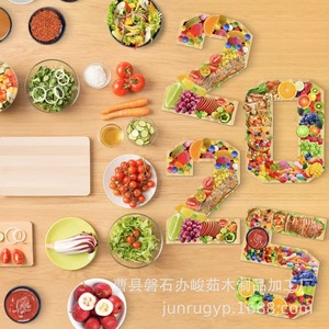 Bamboo Letter <b>Tray</b> 2025 Solid Color Serving Platter For Party Hotel Dining Decoration Cheeseboard Cake Plate - Product Image 1