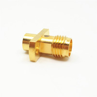 Conector RF SMA Hembra de Latón Personalizado con Montaje de Brida de 2 Orificios, Tipo Jack de 50 Ohmios