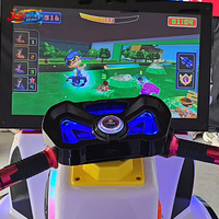 Machine de jeu vidéo commerciale à monnayeur, type moto de course à bascule pour enfants, avec musique et lumières LED