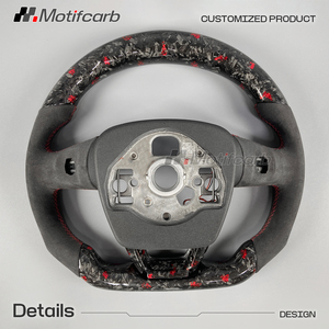 พวงมาลัยคาร์บอนไฟเบอร์สีแดงแบบกำหนดเองสำหรับ Audi S5 RS5 S3 Q5 SQ2 SQ5 Q8 Q7 SQ7 RSQ3 RSQ8 ปี 2017-2024 - Product Image 5