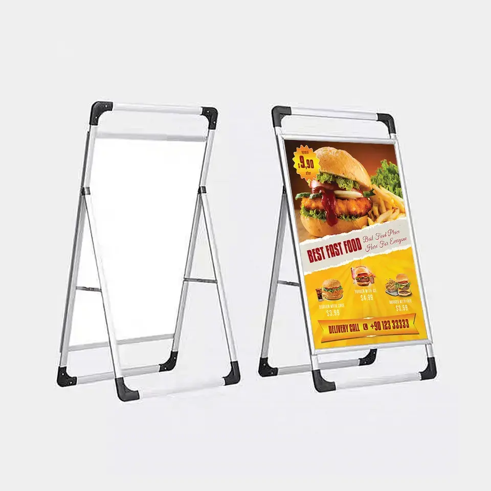 Panneau d'affichage portable Un panneau de trottoir Un support de panneau de menu de cadre pour l'affichage publicitaire