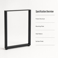 Support de table en métal noir, pièces de meubles industriels minimalistes