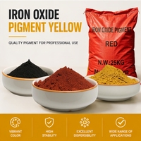 Pigments synthétiques colorés, oxyde de fer jaune et noir, poudre de pigment nano pour béton, fabriqué en Chine