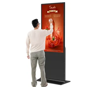 Quiosque vertical de chão com tela de toque de 32 43 55 polegadas, publicidade interna 4K, tela de exibição Hd LCD, sinalização digital