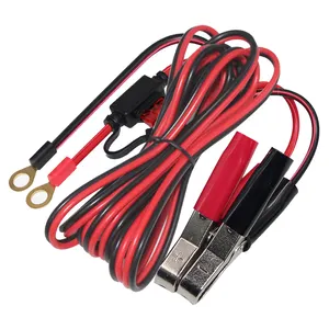 Thiết Bị Đầu Cuối 14Awg Dây Đồng Nhỏ Hai Vòng Dây Mắt Cá Sấu Chữ O Dây Cáp Pin Mặt Trời Có Kẹp Cá Sấu