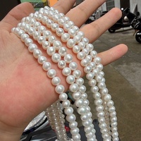 Perles d'eau douce naturelles de qualité AAA, forme pomme de terre, blanc froid, semi-finies, lisses, un fil de 40 cm de long, 58 pièces