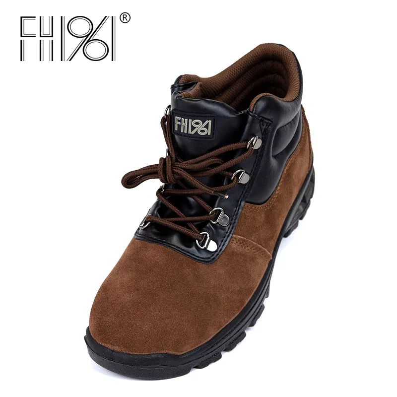 FH1961 steel toe safety shoes Footwear Classic Black Safety Shoes for Impact Resistance and Durability