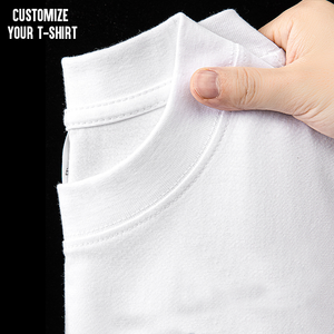 T-shirt unisexe personnalisé en coton pour hommes 220 grammes conception personnalisée avec impression de logo t-shirt homme uni blanc en gros - Product Image 2