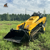 V1000 Bersertifikasi CE Euro5 Skid Steer dengan Bucket 4-in-1, Pengiriman Cepat & Harga Pabrik untuk Pemuatan & Perataan Pertanian, Pengiriman Cepat