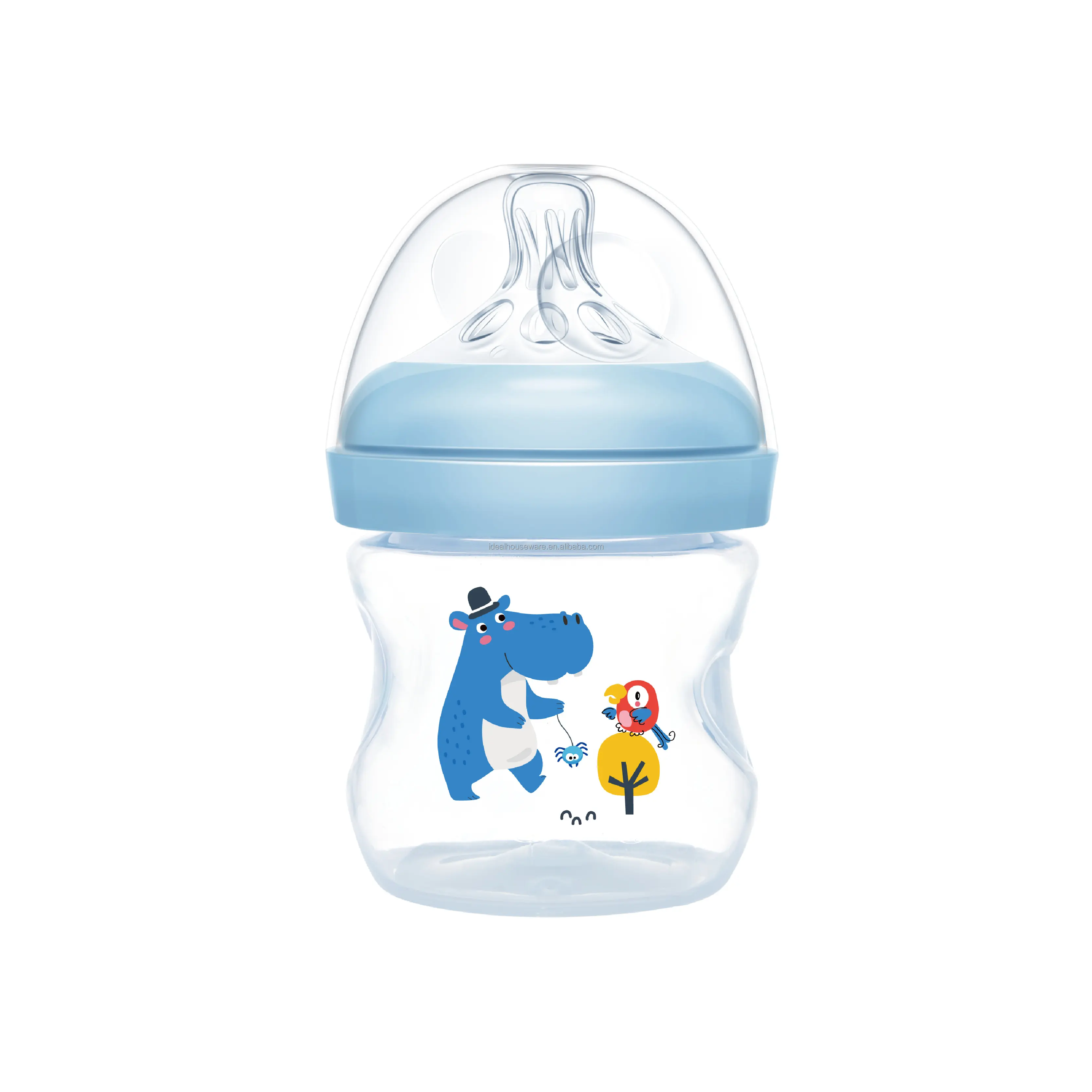 Biberon pour bébé à col large de 4oz PP, biberon nouveau style, ensemble d'alimentation pour bébé à la mode