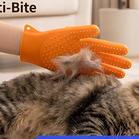 Gant de toilettage en silicone pour bain, massage et élimination des poils pour chats et chiens, portable, poils lâches