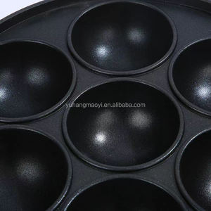 Sartén Antiadherente de Aluminio Fundido, Utensilios para Hornear, Sartén para Panqueques Redonda de 7 Agujeros, Molde para Pastel con Tapa de Vidrio Transparente - Product Image 3