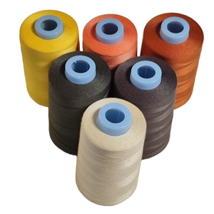 Nhà Máy Bán buôn 100% <span class=keywords><strong>polyester</strong></span> may chủ đề màu rắn nhuộm 402 độ bền cao kéo thành sợi cho hàng may mặc sử dụng 3000y trong kho - Product Image 6