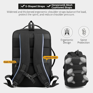 Zaino per Laptop Multifunzionale Premium con Spallacci a Rete Curva a <span class=keywords><strong>S</strong></span>, Schienale Protettivo con Flusso d'Aria, Design Elegante - Product Image 2