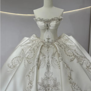 Vintage Satin Perlé Centre <span class=keywords><strong>Robe</strong></span> <span class=keywords><strong>De</strong></span> Mariée <span class=keywords><strong>Robe</strong></span> <span class=keywords><strong>De</strong></span> Mariée <span class=keywords><strong>Cendrillon</strong></span> Lourd Perlé <span class=keywords><strong>Robe</strong></span> <span class=keywords><strong>De</strong></span> Mariée Jfh04 - Product Image 5