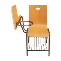 Chaise d'entraînement pour gaucher, mobilier de salle de classe, fauteuil pliable avec accoudoirs, bois moderne, durable, écologique, utilisation extérieure