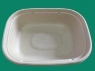 Barquette rectangulaire profonde en pulpe de bagasse recyclée, jetable, 24g, compatible micro-ondes et congélateur, grande taille, empilable, pour traiteur