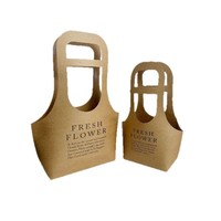 Boîte-cadeau de fleurs fraîches Papier de peau de vache Panier de fleurs à main Sac d'emballage floral Boîte vide Boîte d'emballage.