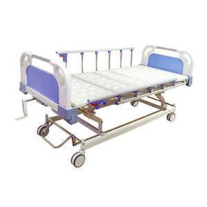 Cama de Hospital Manual con Manivela, Tres Funciones, con Barandas, para Cuidado en el Hogar y Pacientes Mayores - Product Image 3