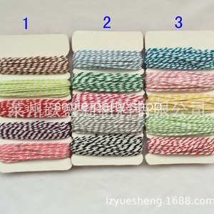 Venta al por mayor directa de fábrica de cordón de algodón bicolor para decoración, envoltura de dumplings de arroz, hilo de algodón de colores, papel de 2 mm - Product Image 2