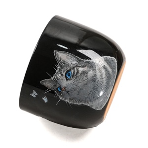 Taza <span class=keywords><strong>de</strong></span> Café Moderna y Sencilla <span class=keywords><strong>de</strong></span> Estilo Árabe con <span class=keywords><strong>Diseño</strong></span> <span class=keywords><strong>de</strong></span> Gato y Mariposa, en Negro Glaseado, 150 ml, Apta para Lavavajillas, Gran Venta en el Medio Oriente - Product Image 4