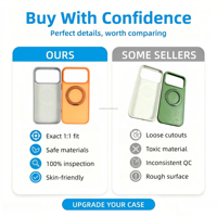 MOQ20 360 Rotating Stand Magnetic Phone case Grosir Casing Pelindung Ramah Kulit Tersedia untuk iPhone 18 17 16 15 14 Pro Max