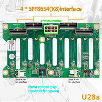 U28/S28a 8 Bay 2.5 Inch Hard Drive Cage U.2 NVMe SSD atau SAS/SATA HDD Modul Hot-swap NAS Server Kotak Ekspansi Penyimpanan Hard Disk
