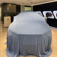 Housse de présentation de voiture en satin de soie luxueux, logo personnalisé, tissu rétractable haute élasticité pour cérémonie