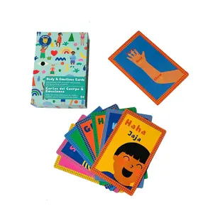 Alta calidad mejor precio colorido PVC Flash cuerpo y emociones juego naipes para niños