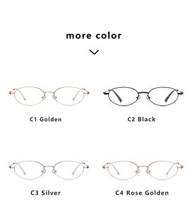 แฟชั่นแว่นตาโลหะทรงวงรีขนาดเล็กสำหรับผู้ชายผู้หญิงกรอบแว่นตาอัลลอยด์แว่นตาป้องกันแสงสีฟ้าแว่นตาบางแว่นตา <span class=keywords><strong>502</strong></span> - Product Image 6