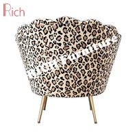 Fauteuil de luxe élégant en gros, chaise de loisirs, siège en forme de fleur, canapé design tendance, fauteuil d'appoint léopard