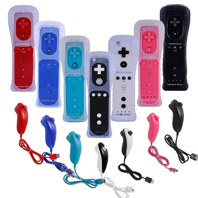 2 in 1 Wireless 2.4GHz Remote Controller with Nunchuck for Wii U Motion Plus Ergonomic Gamepad For Wii Game Accessories